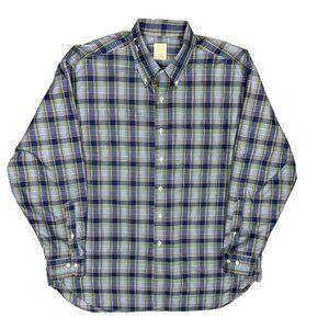 Brooks Brothers Makers Dress Shirt Plaid Button Down USA Made Cotton XL